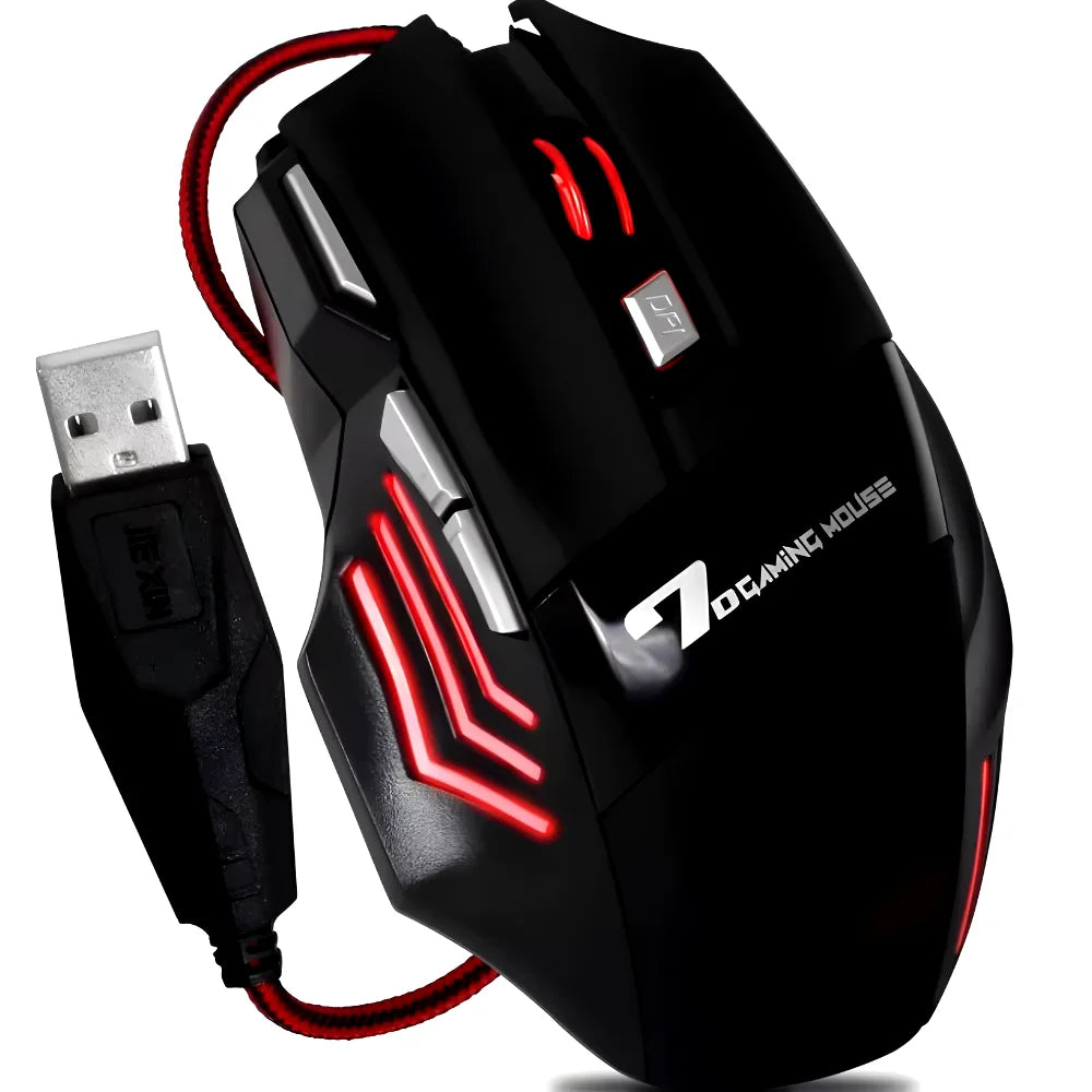 Mouse Gamer X7 – Alta Precisão, LED RGB e Design Ergonômico