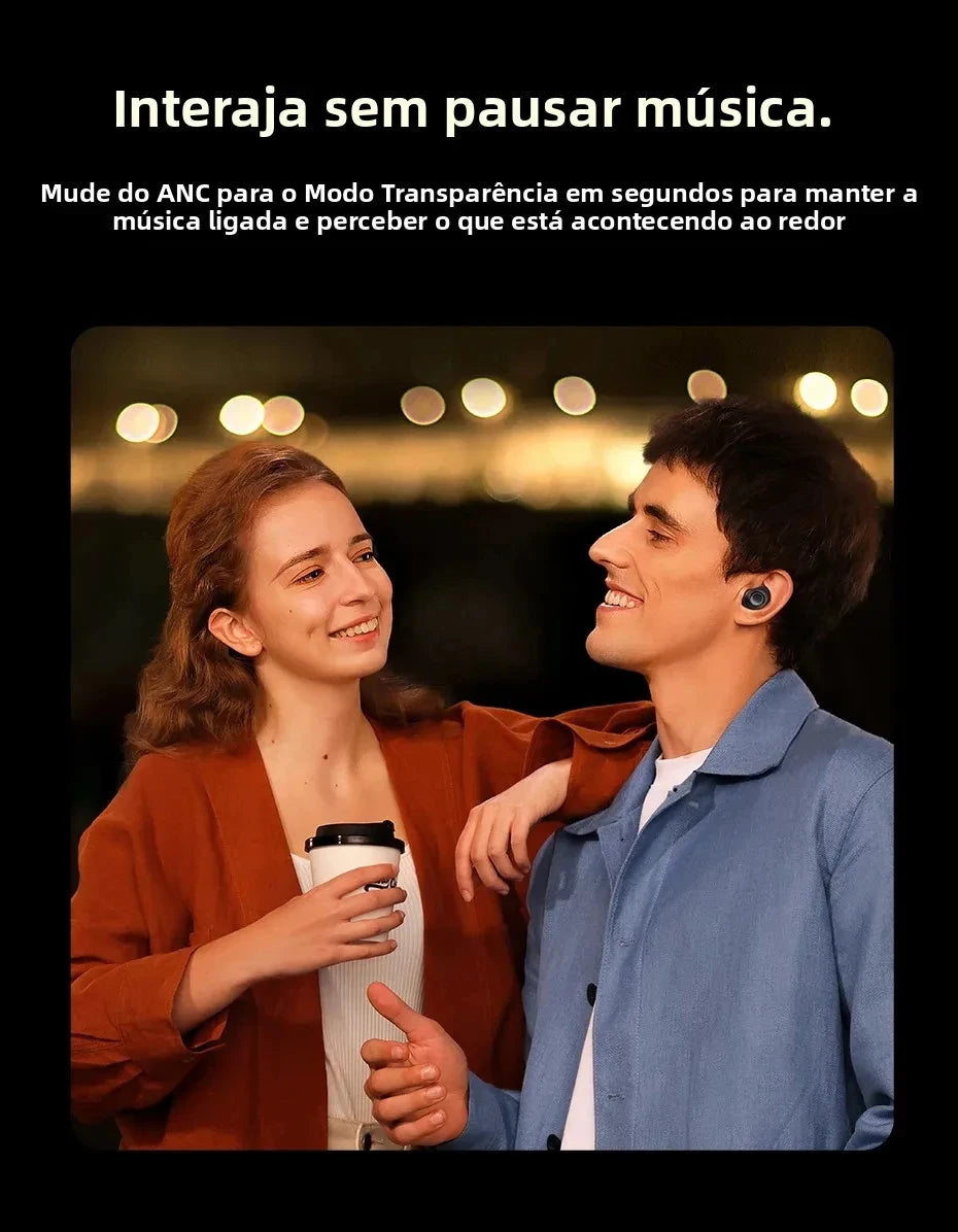 Fone de Ouvido Sem Fio Baseus Bowie MA10 – Som Potente, ANC e até 140h de Bateria
