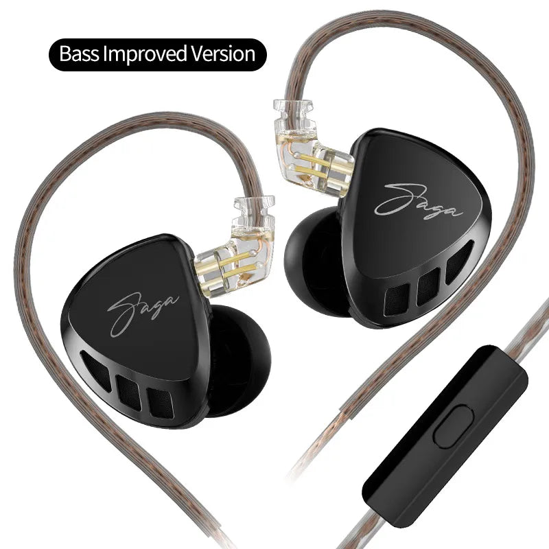 Fones De Ouvido KZ Saga Wired – Áudio Hi-Fi, Graves Potentes e Design Premium