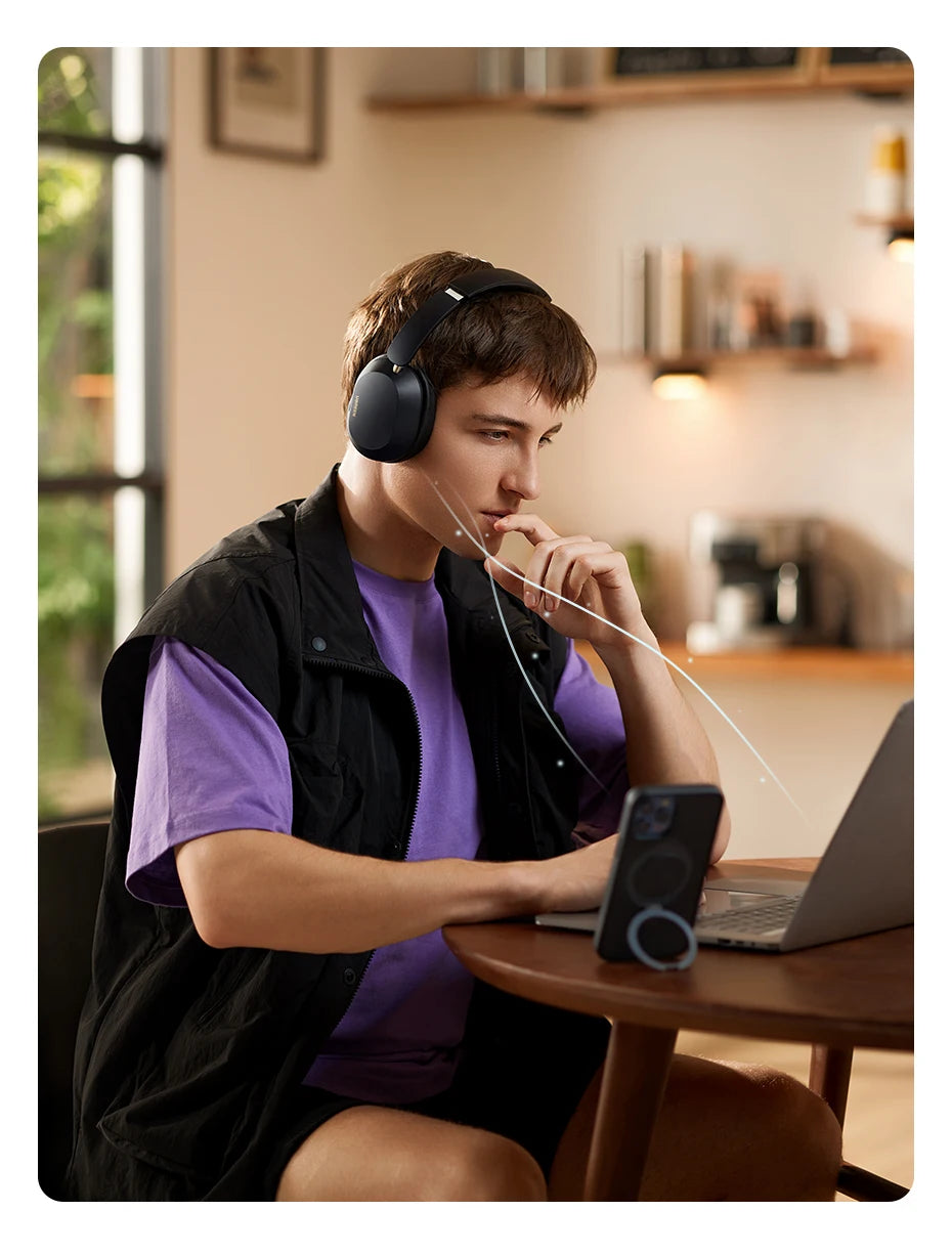 Headset UGREEN HiTune Max5C – Fone Bluetooth Over-Ear com Cancelamento Ativo de Ruído (ANC 43dB), Hi-Res LDAC e 75h de Bateria