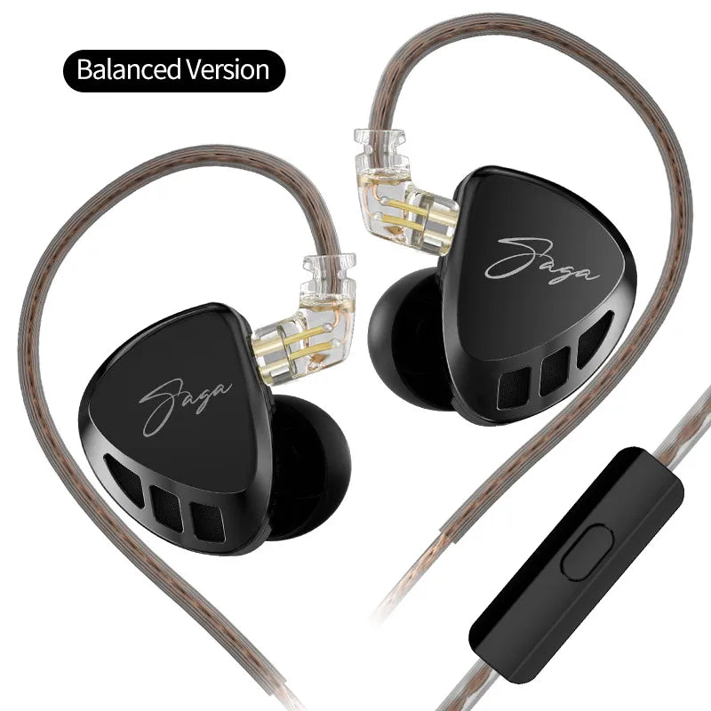 Fones De Ouvido KZ Saga Wired – Áudio Hi-Fi, Graves Potentes e Design Premium