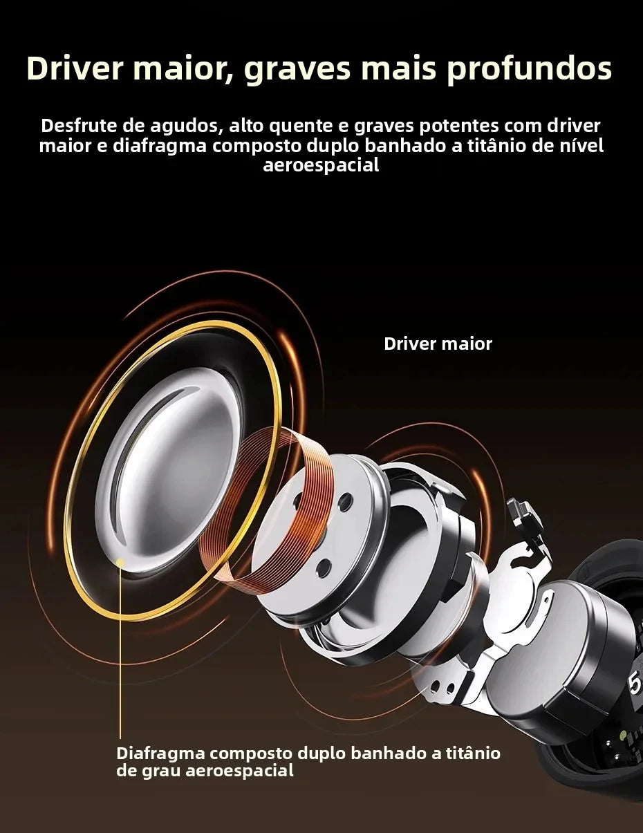 Fone de Ouvido Sem Fio Baseus Bowie MA10 – Som Potente, ANC e até 140h de Bateria